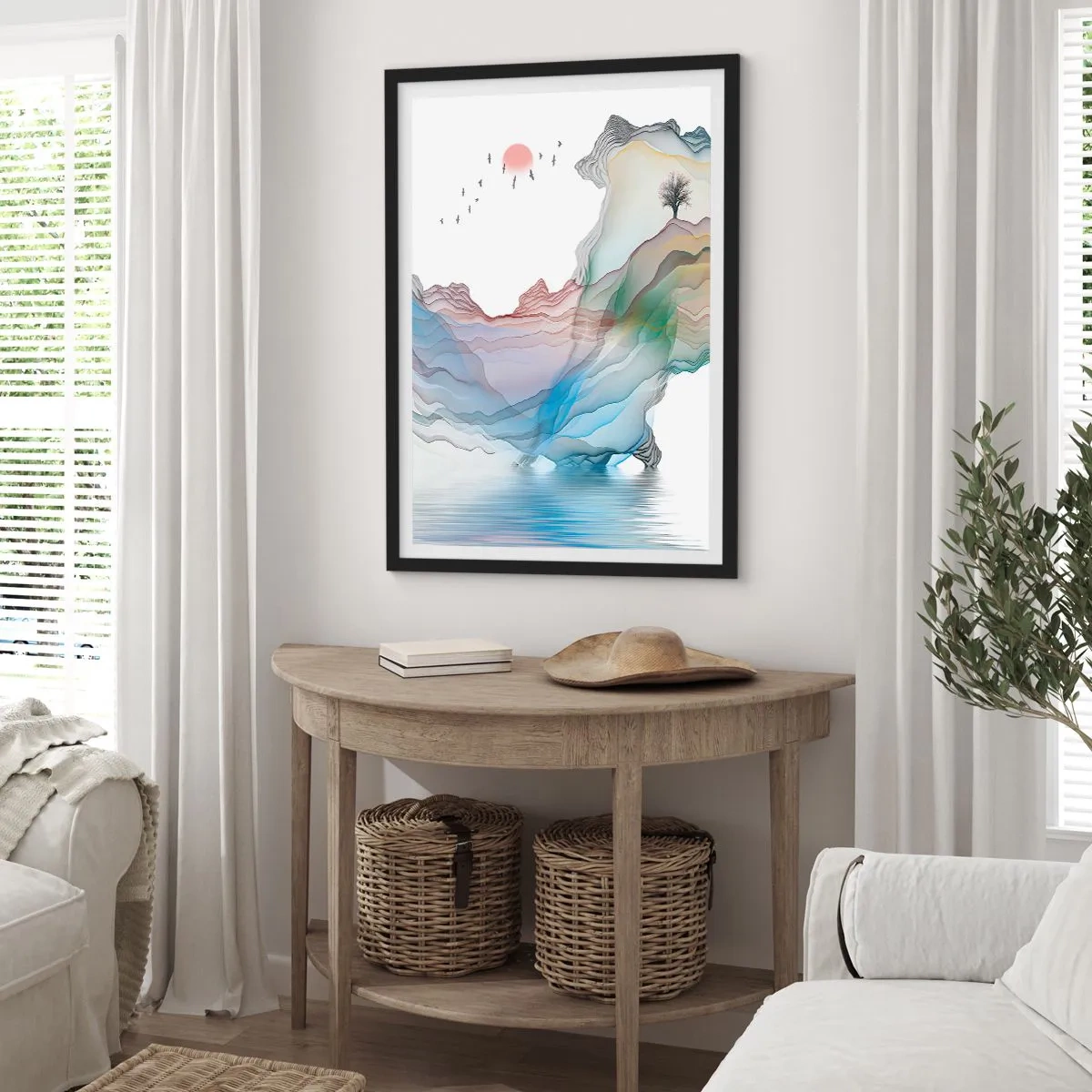 Poster in black frame - Towards Crystal Mountains - 30x40 cm