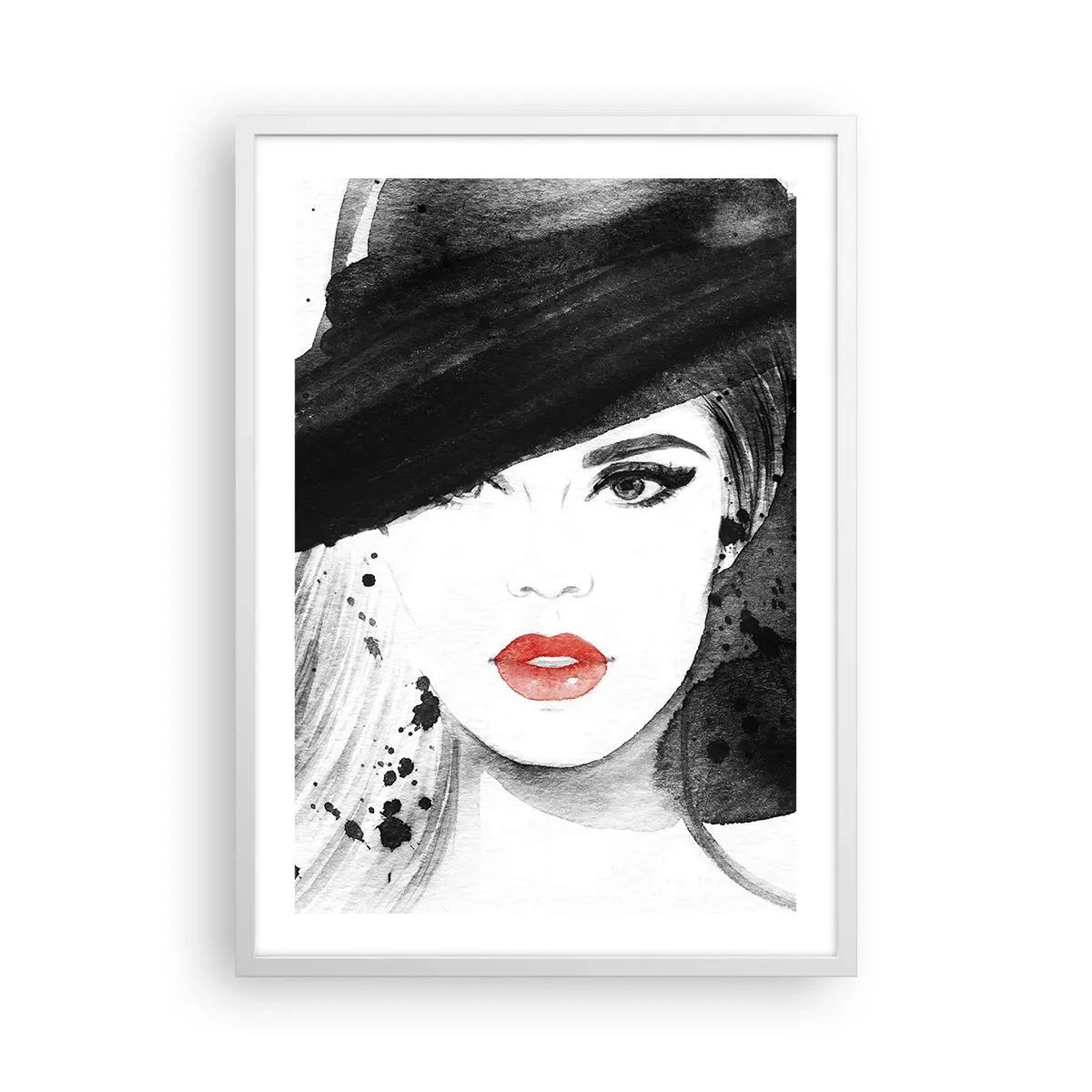 Poster in white frmae - Lady in Black - 50x70 cm