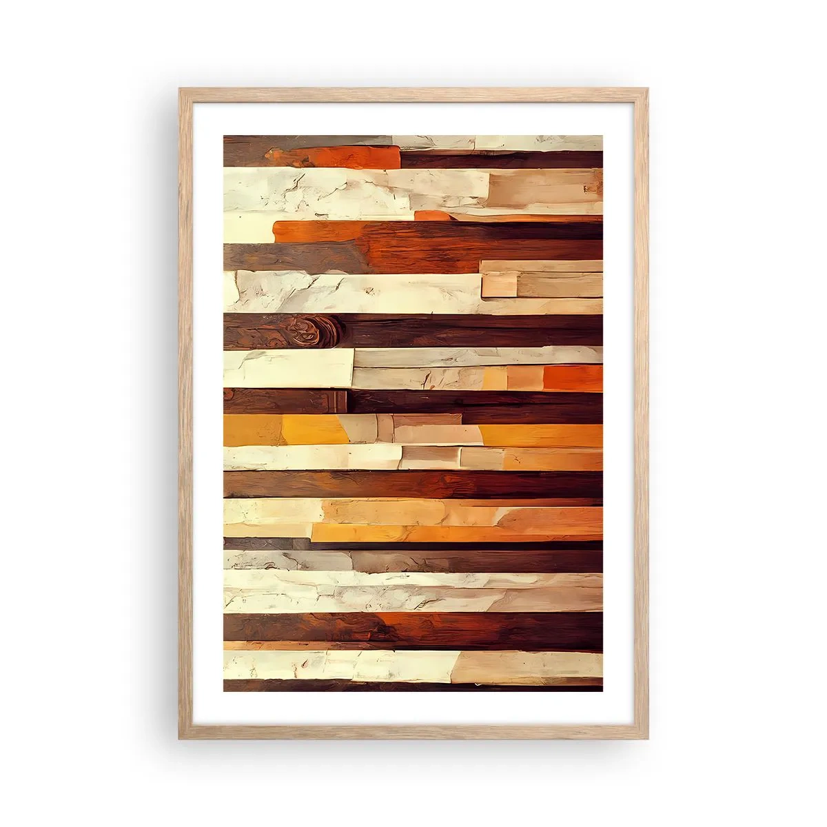 Poster in light oak frame - Anthem of Forest Birds - 50x70 cm