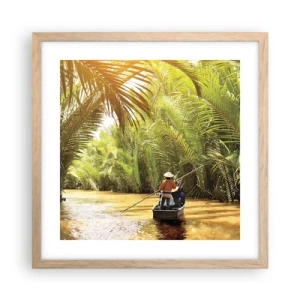 Poster in light oak frame - Through a Palm Ravine - 40x40 cm