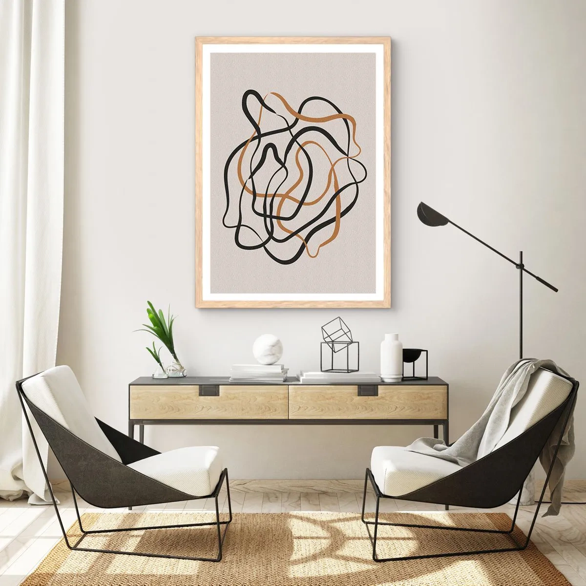 Poster in light oak frame - Everything Is Tangled UP - 30x40 cm