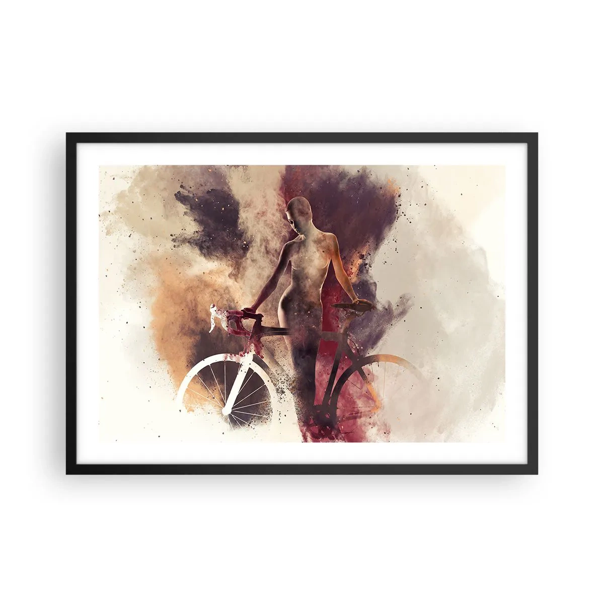 Poster in black frame - Marble Sculpted Biker's Soul - 70x50 cm