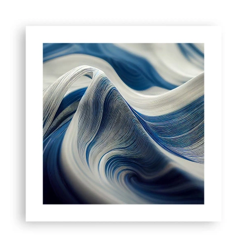 Poster - Fluidity of Blue and White - 40x40 cm
