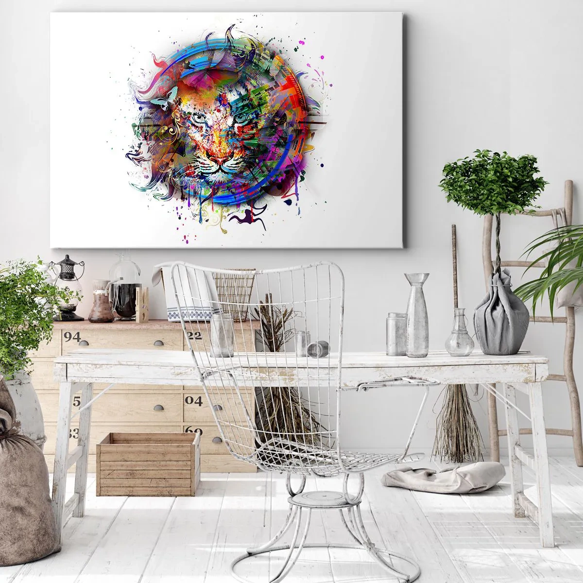 Canvas picture - Behind Rainbow Curtain - 100x70 cm