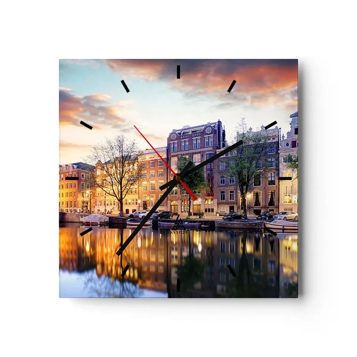 Wall clock - Clock on glass - Reserved and Calm Dutch Beaty - 40x40 cm