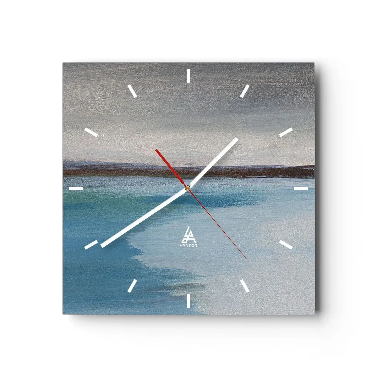 Wall clock - Clock on glass - Horizontal Landscape - 30x30 cm