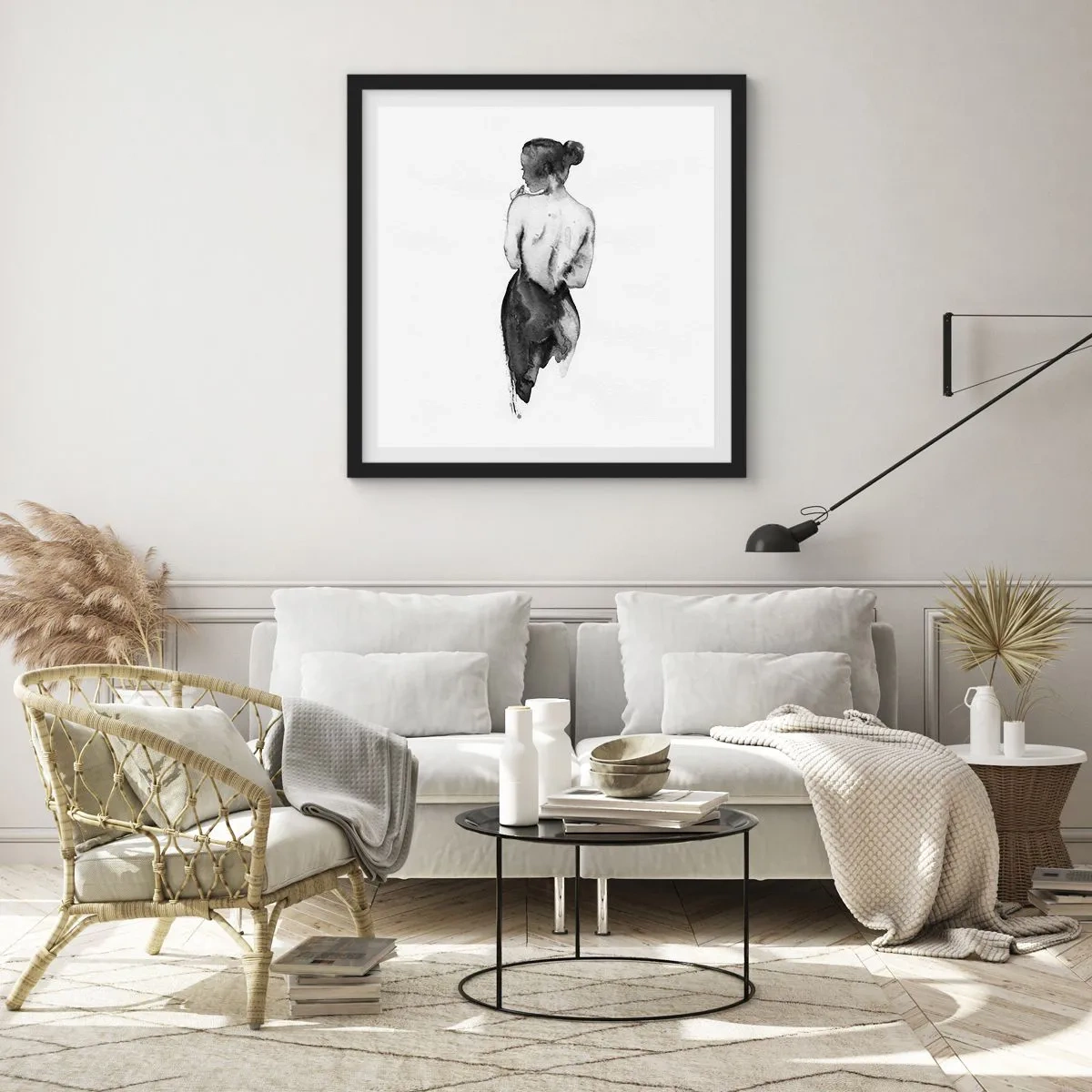 Poster in black frame - By Her Side the World Disappears - 40x40 cm