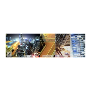 Photo Wallpaper Sample Premium Sand - Miracle in the Desert - City, Dubai, Architecture - 100x30 cm