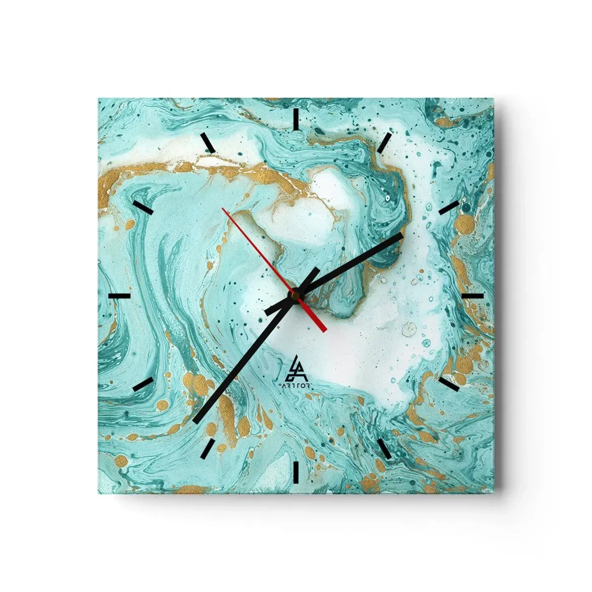 Wall clock - Clock on glass - Under the Great Wave of the Edo Period - 40x40 cm