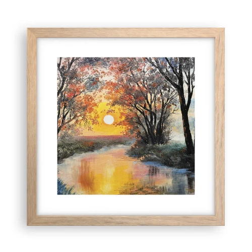 Poster in light oak frame - Autumn Impressions - 30x30 cm