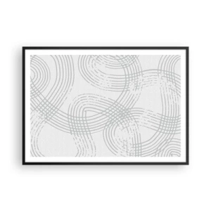 Poster in black frame - No Straight Line - 100x70 cm