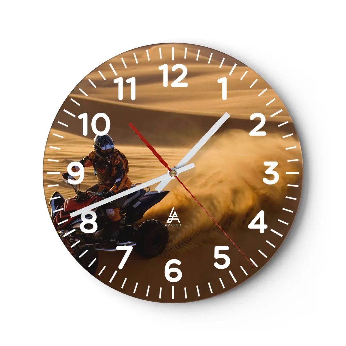 Wall clock - Clock on glass - On Sand Waves - 30x30 cm
