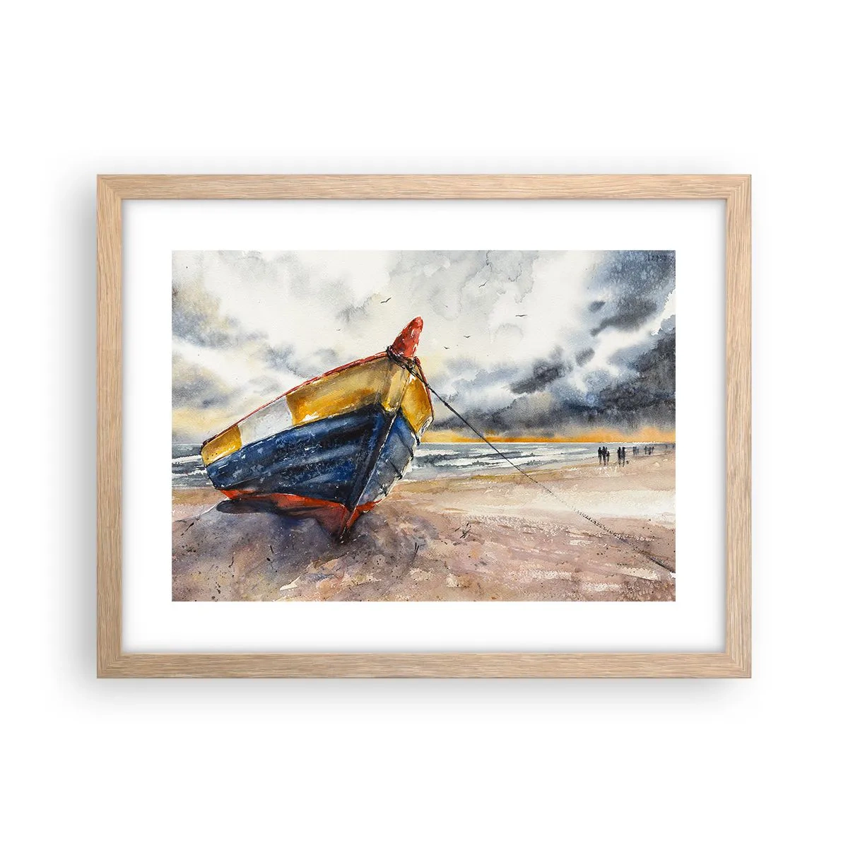Poster in light oak frame - Rest On the Shore - 40x30 cm