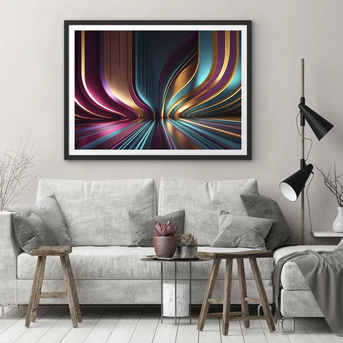 Poster in black frame - Architecture of Light - 50x40 cm