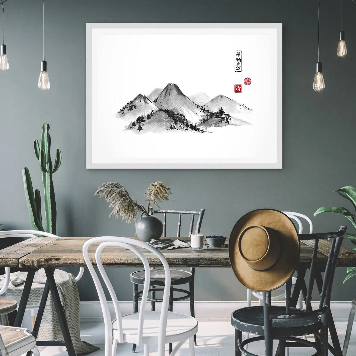 Poster in white frmae - Further and Further - 100x70 cm