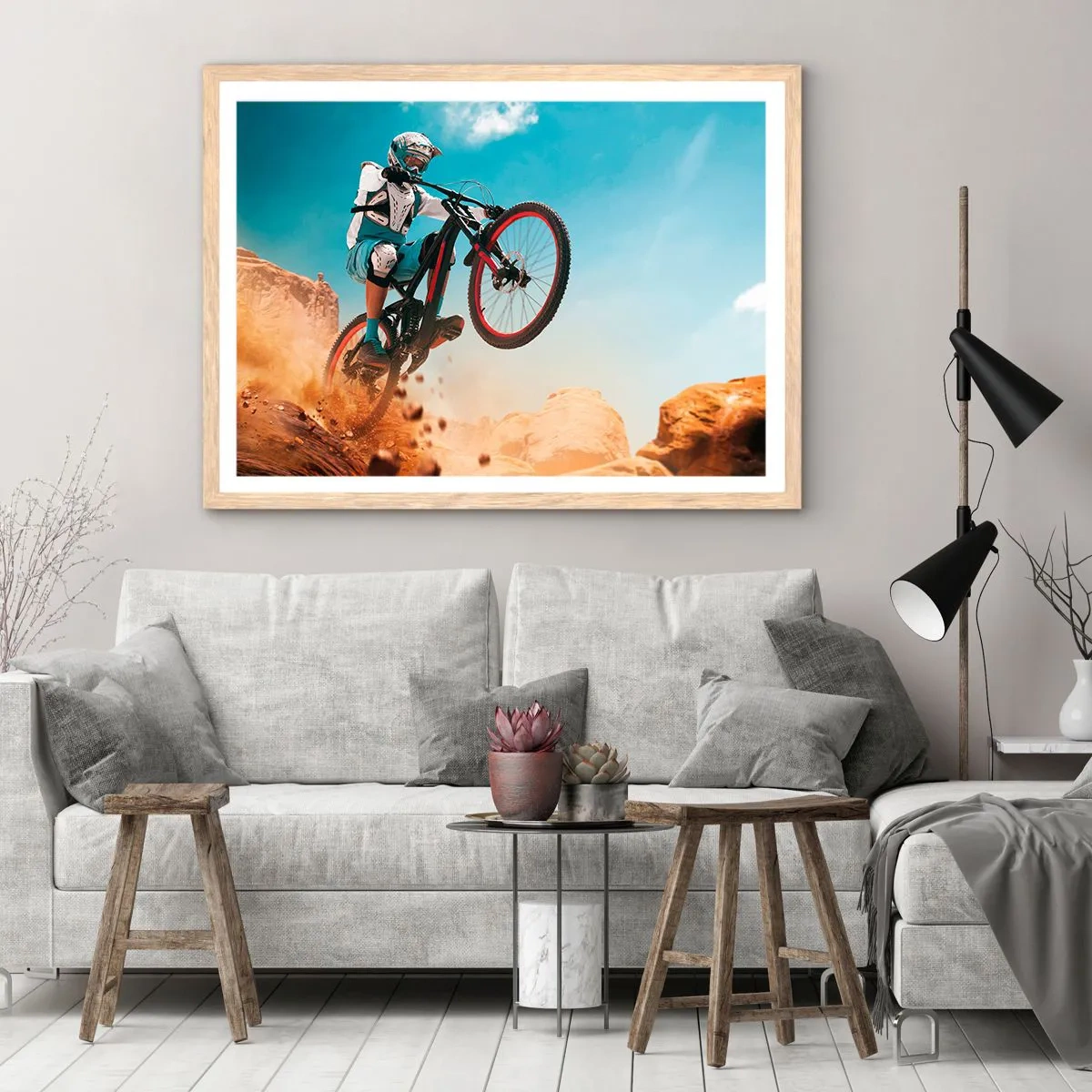 Poster in light oak frame - Madness on Wheels - 50x40 cm