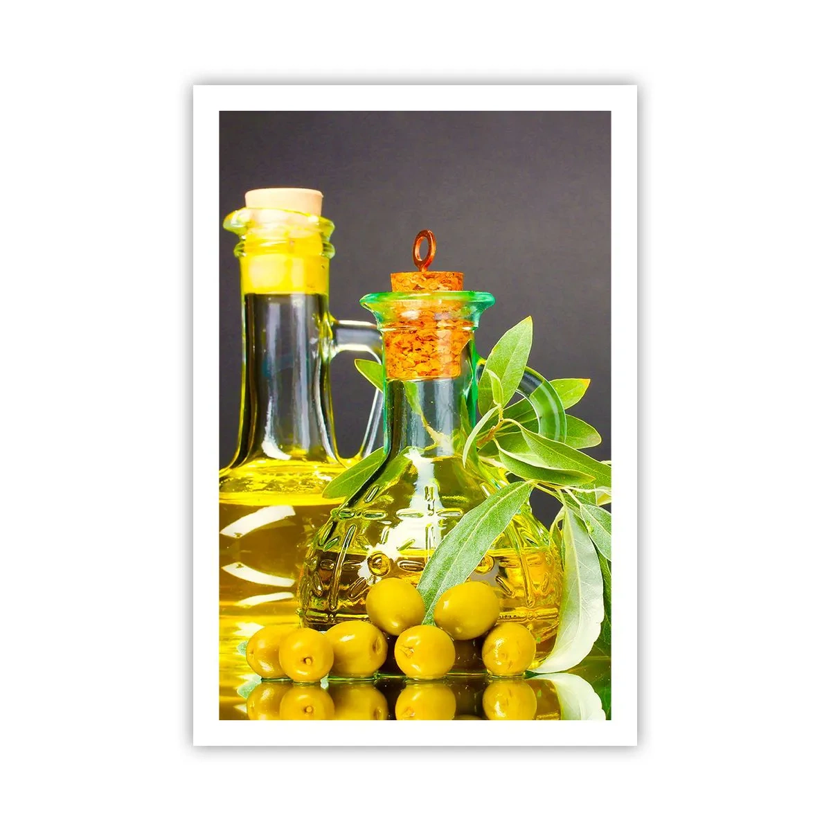 Poster - Still Life with Olives and Olive Oil - 61x91 cm