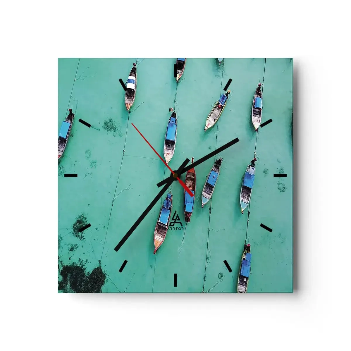 Wall clock - Clock on glass - In Joyful Expectation - 30x30 cm