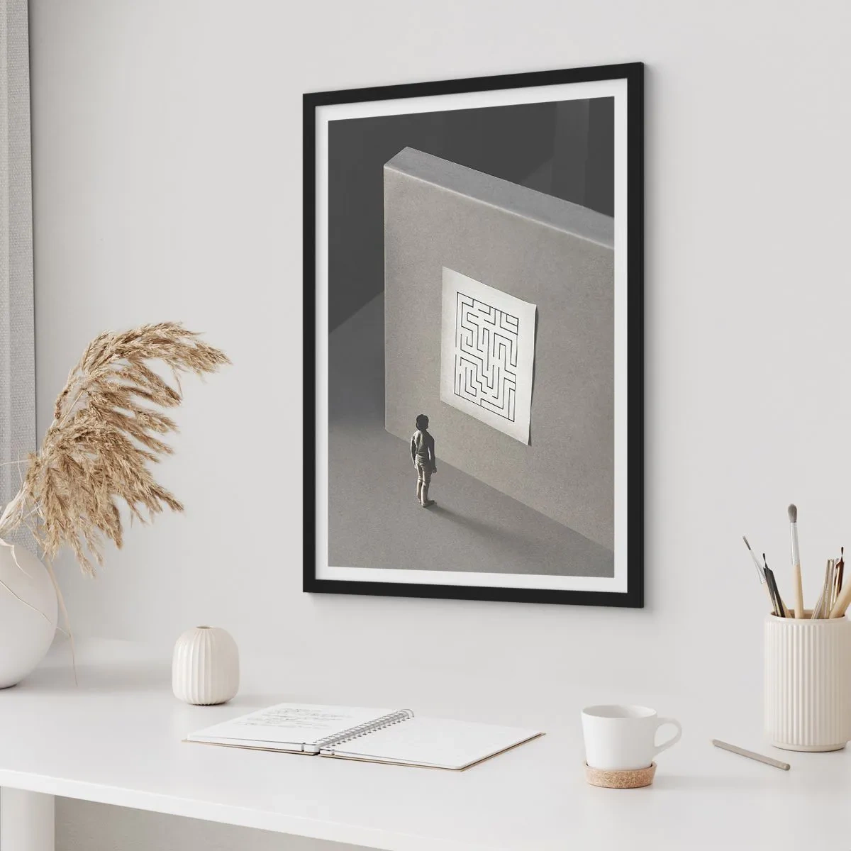 Poster in black frame - But Where Am I? - 30x40 cm