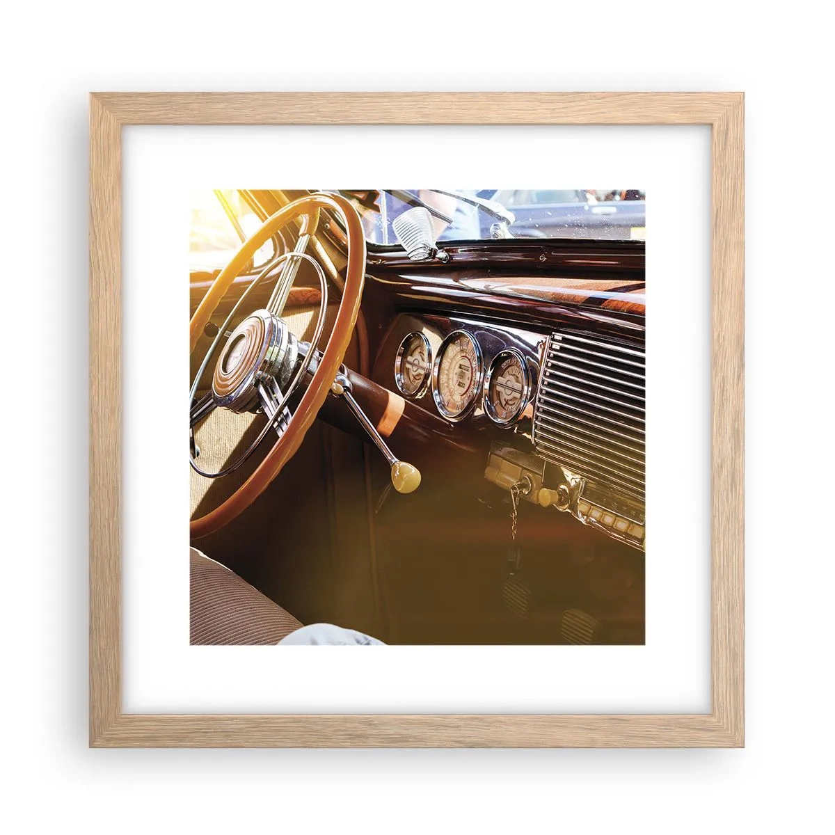 Poster in light oak frame - Breath of Luxury form the Past - 30x30 cm