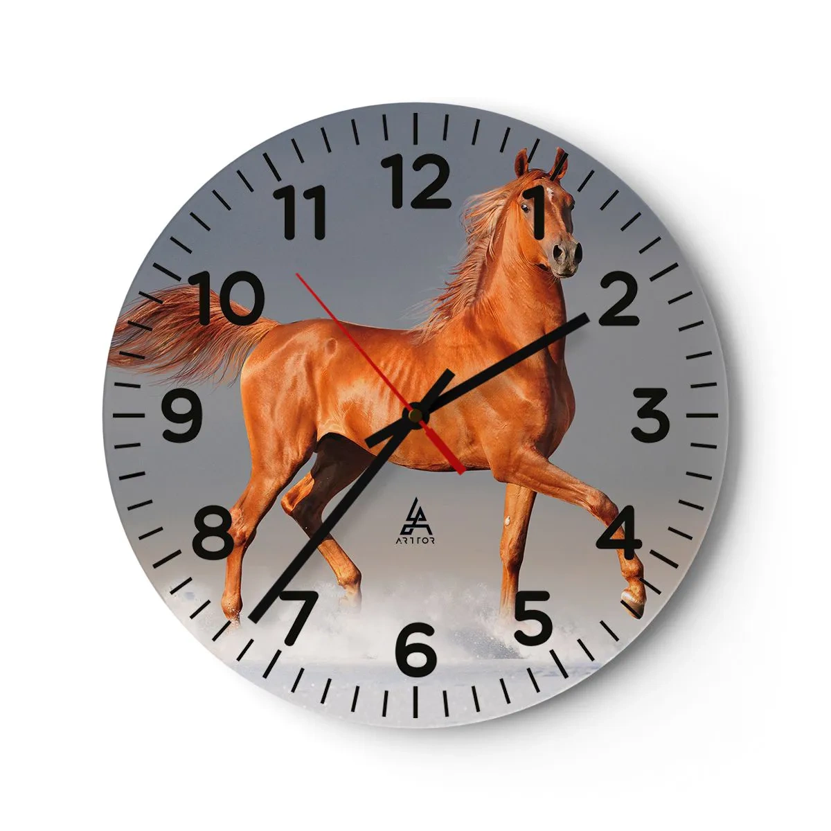 Wall clock - Clock on glass - Dancing Grace - 40x40 cm