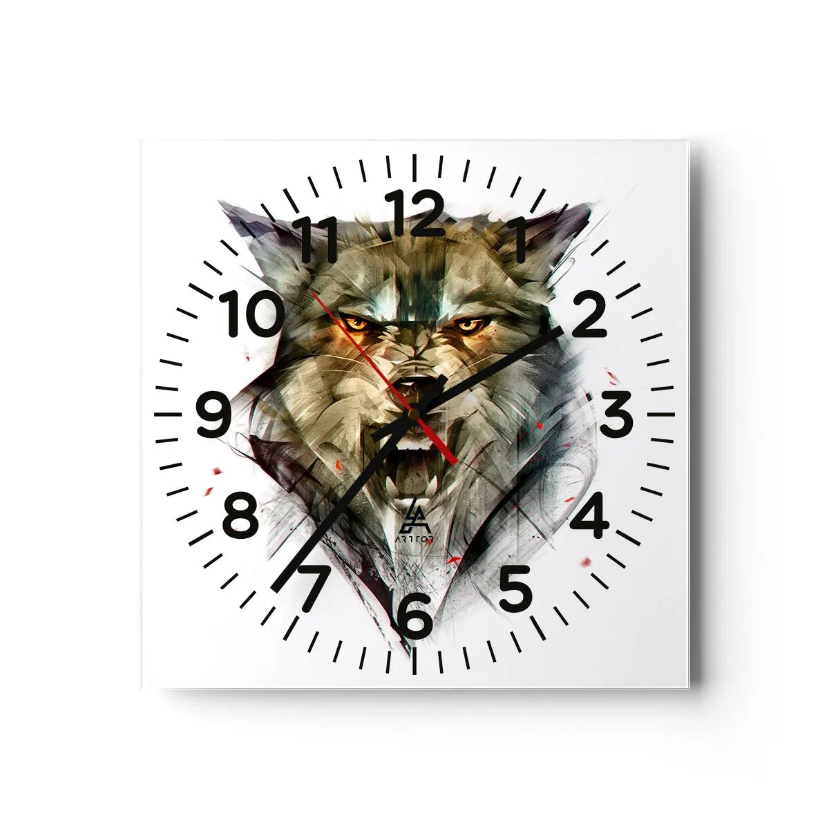 Wall clock - Clock on glass - Stand Back! - 40x40 cm