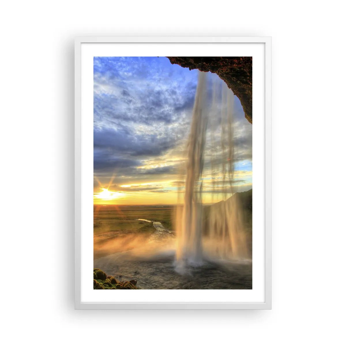 Poster in white frmae - World behind Raindrops - 50x70 cm