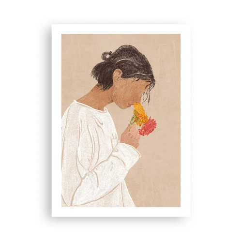 Poster - Girl and Flowers - 50x70 cm