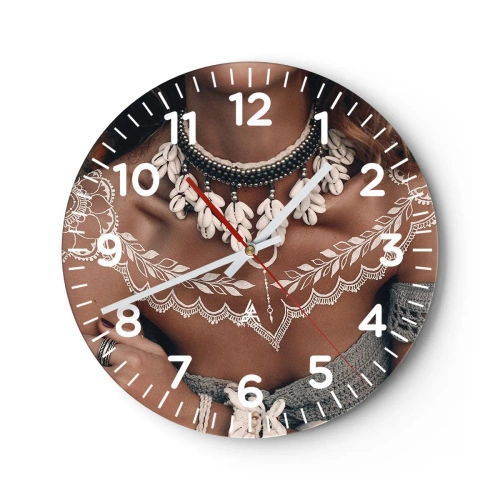 Wall clock - Clock on glass - Talismans, Rituals of Womanhood - 40x40 cm