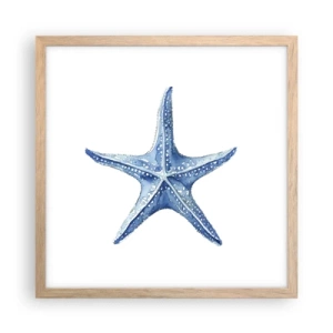 Poster in light oak frame - Sea Star - 40x40 cm