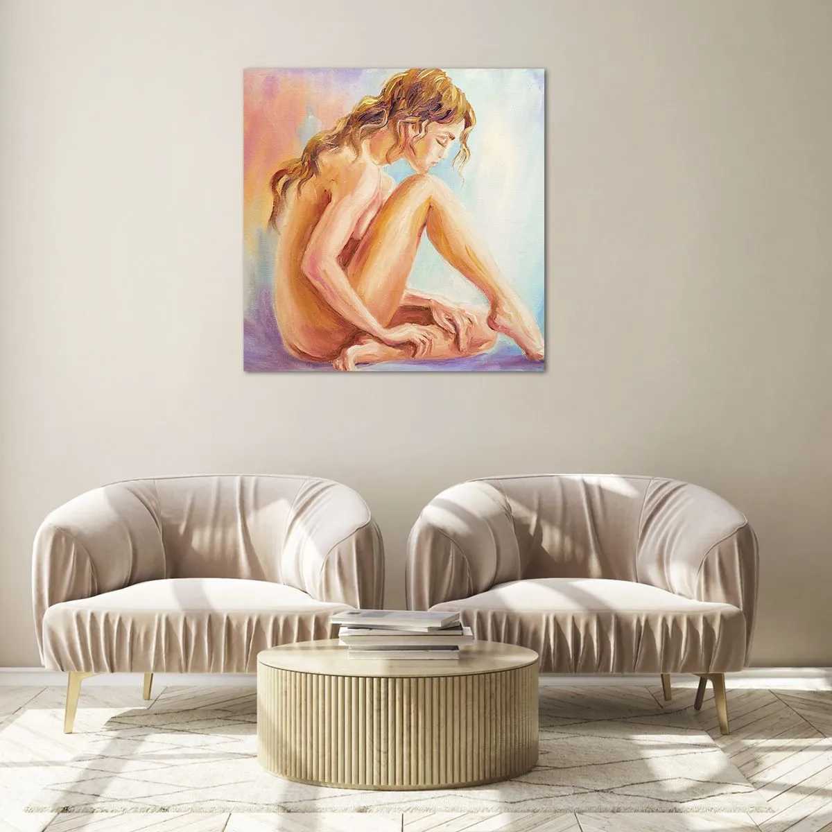 Glass picture - Nude of Youth - 60x60 cm