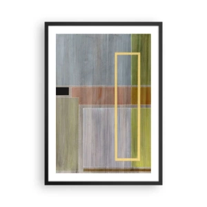 Poster in black frame - Geometric abstraction in subdued colors - 50x70cm - Straight and Calm - Modern wall decoration for the living room and bedroom ARTTOR