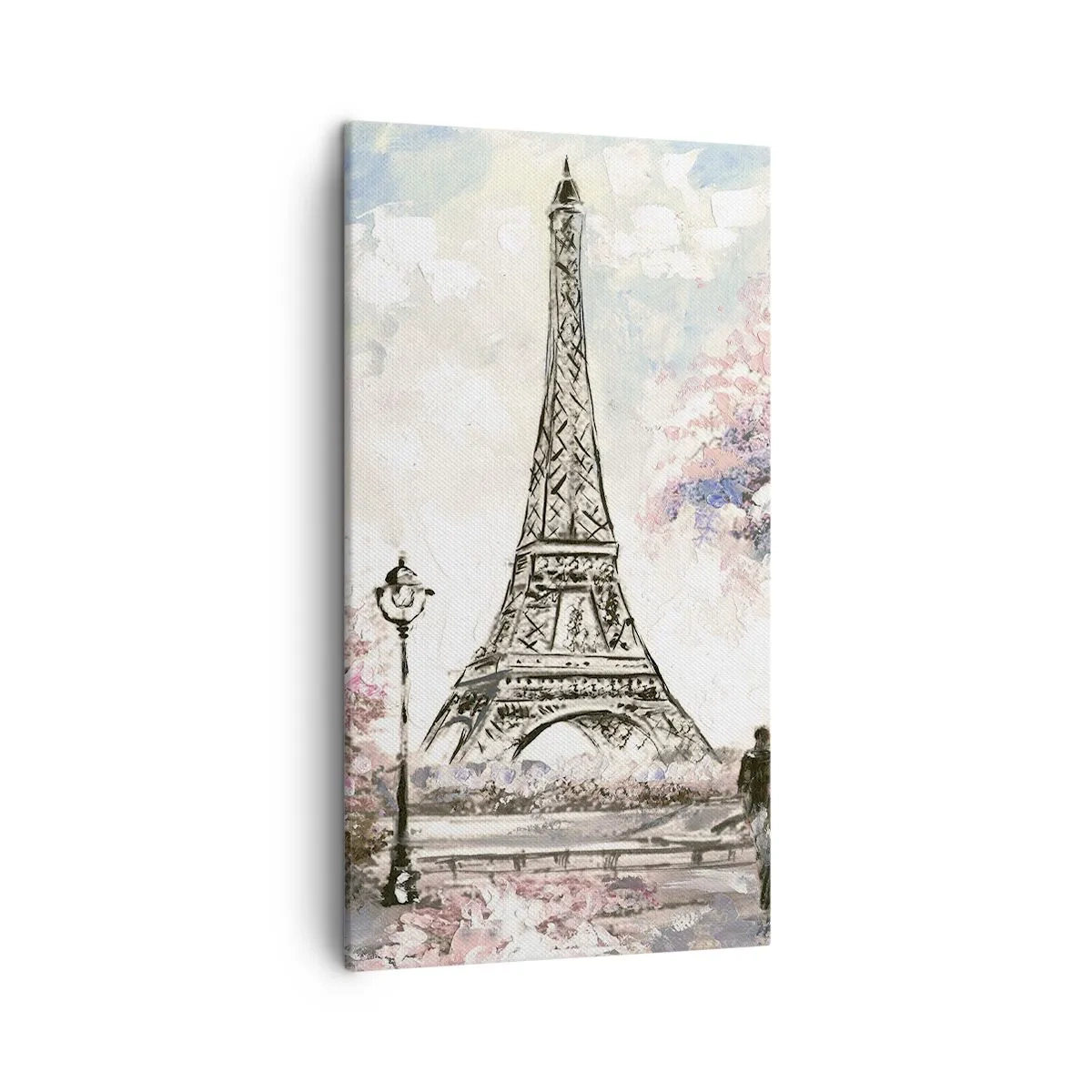 Canvas picture - April Walk in Paris - 45x80 cm