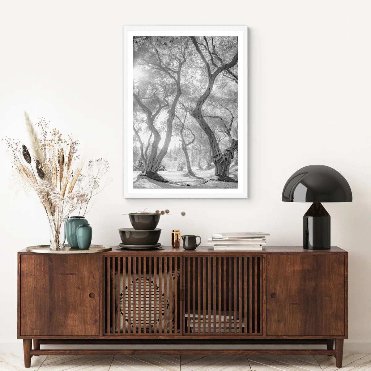 Poster in white frmae - In an Olive Grove - 50x70 cm