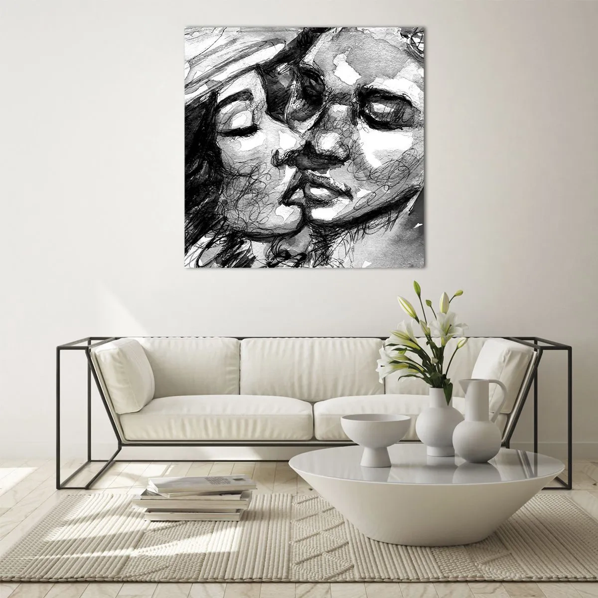Glass picture - Tender Moment - 30x30 cm