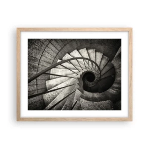 Poster in light oak frame - Up the Stairs and Down the Stairs - 50x40 cm