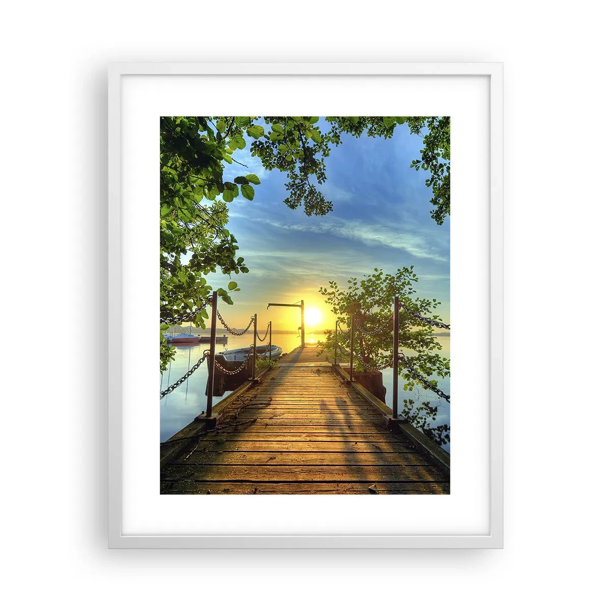 Poster in white frmae - Sunset by the Water - 40x50 cm