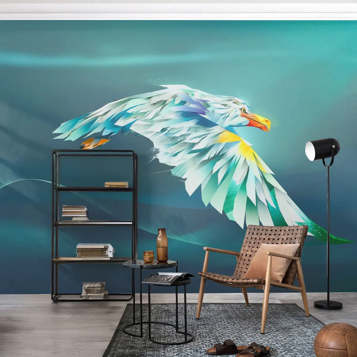 Self-Adhesive Photo Wallpaper Deluxe Sticker - Flight of an Eagle - Abstraction, Eagle, Bird - 250x175 cm