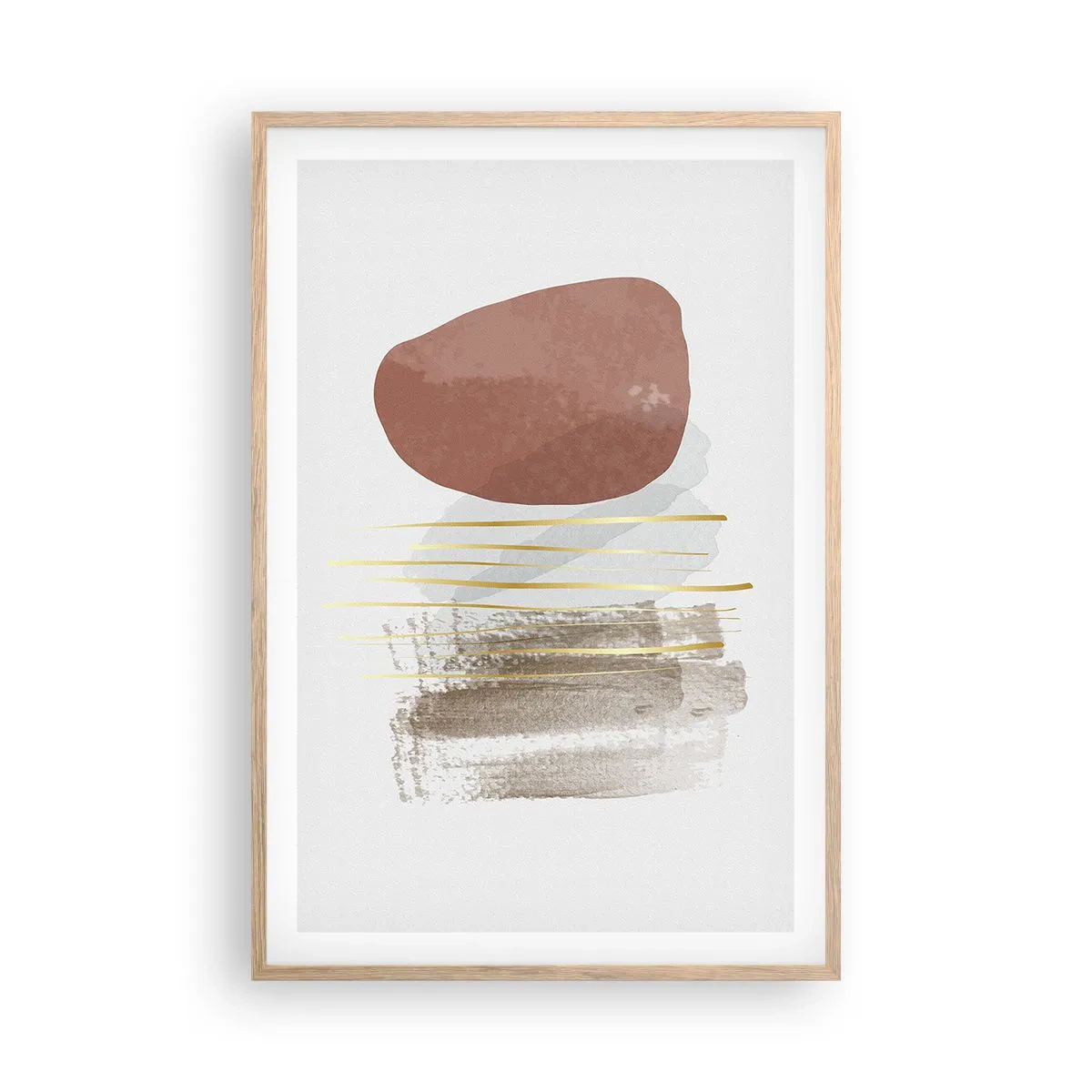 Poster in light oak frame - Abstract Colonnade - 61x91 cm