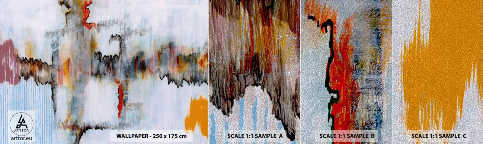 Photo Wallpaper Sample Premium Sand - With a Stick on Water - Abstraction, Piece, Modern Pattern - 100x30 cm