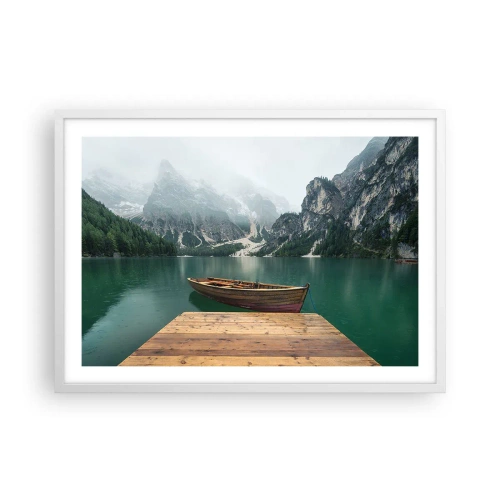 Poster in white frmae - Boat Found Solitude - 70x50 cm
