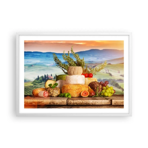 Poster in white frmae - Italian Joie de Vivre - 70x50 cm