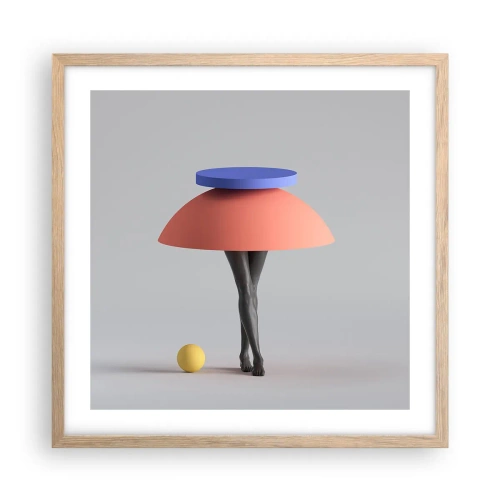 Poster in light oak frame - Surrealistic Composition - 50x50 cm