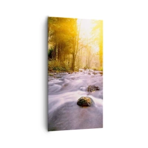 Canvas picture - Malachite in Silver and Gold Setting - 65x120 cm