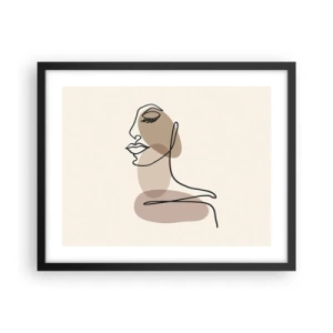 Poster in black frame - Listening to Herself - 50x40 cm