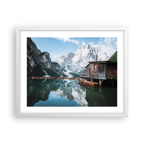 Poster in white frmae - Crystal, Mountain Morning - 50x40 cm