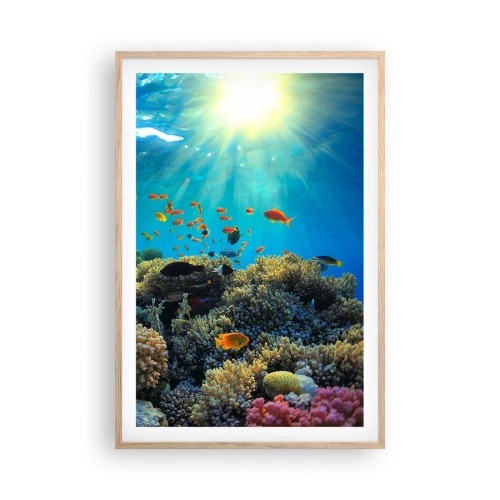 Poster in light oak frame - Underwater Treasures - 61x91 cm