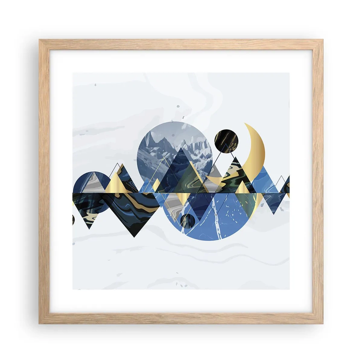 Poster in light oak frame - Geometrical Landscape - 40x40 cm