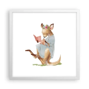 Poster in white frmae - Read to Me, Mum - 40x40 cm