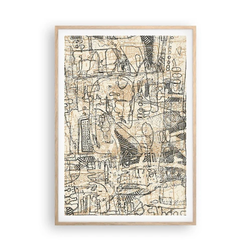 Poster in light oak frame - Waiting to Be Decoded - 70x100 cm